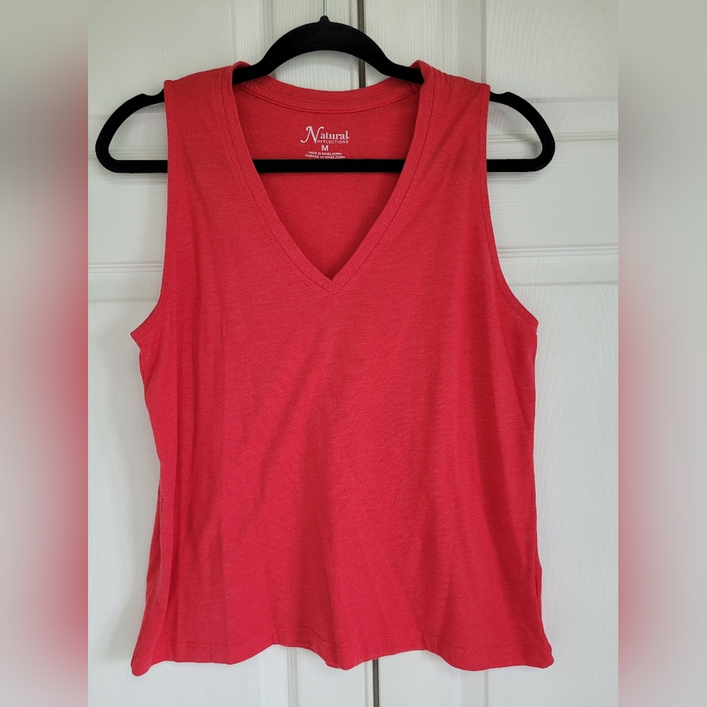 Natural Refelections Womens Red V-Neck Women's Tank Top